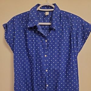 Blue polka-dot top